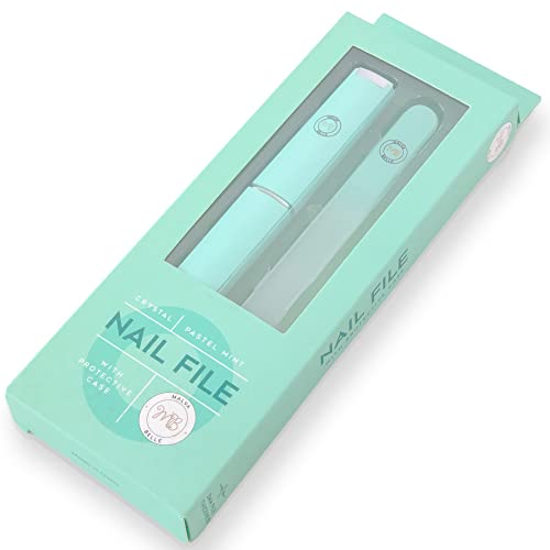 Crystal Glass Nail File with Protective Case - Mint, 3mm