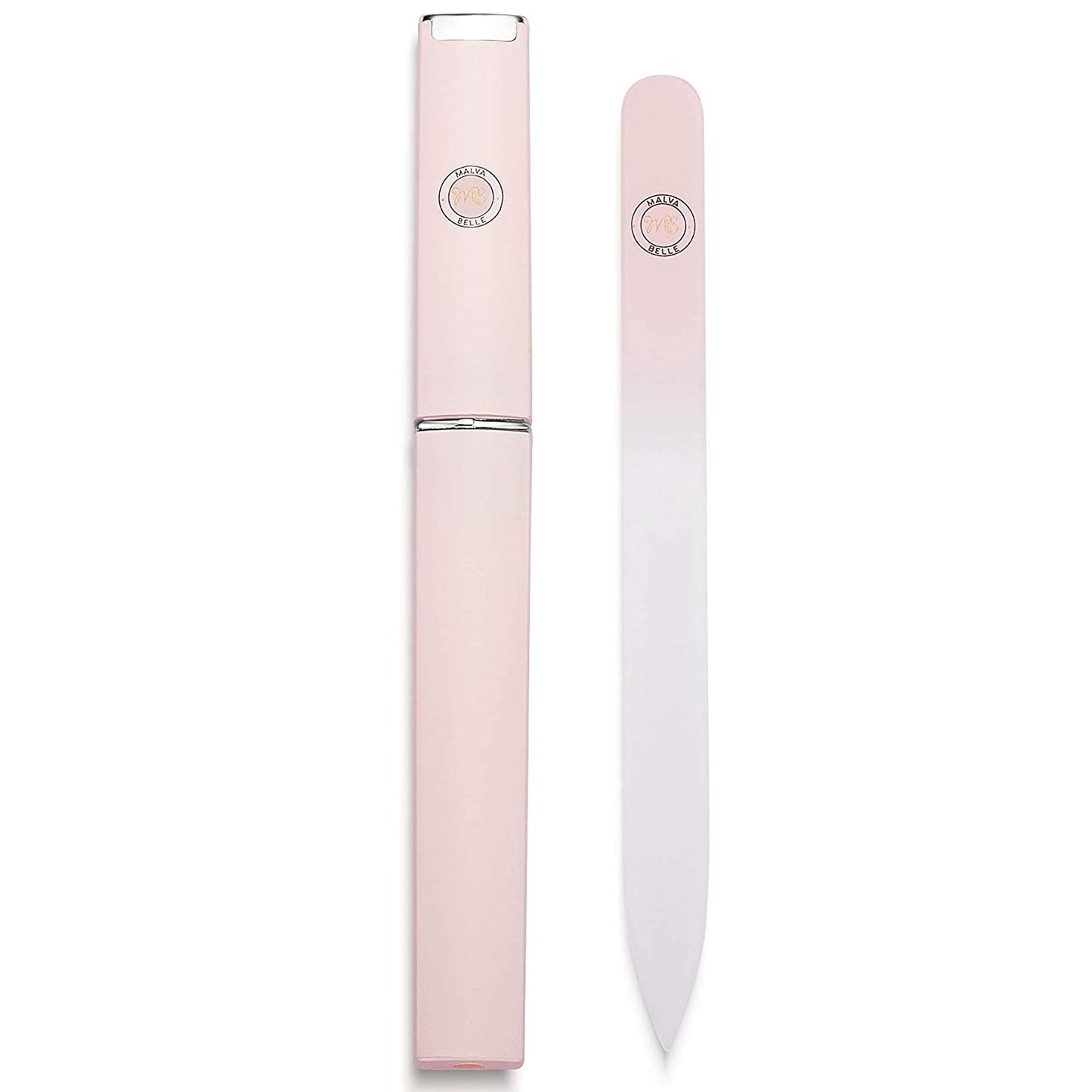 Crystal Glass Nail File with Protective Case - Pink, 2mm